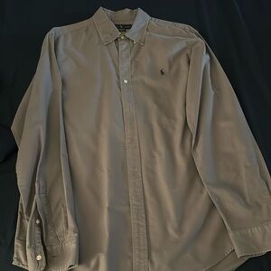 Ralph Lauren Men’s Dress Shirt, Light gray, XL, Classic Fit